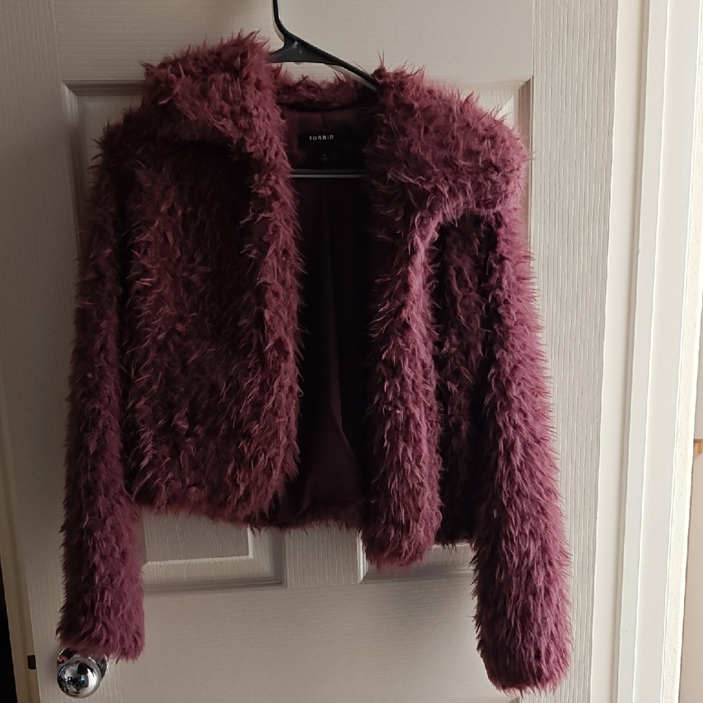 Torrid Purple Teddy Jacket Plush Warmth